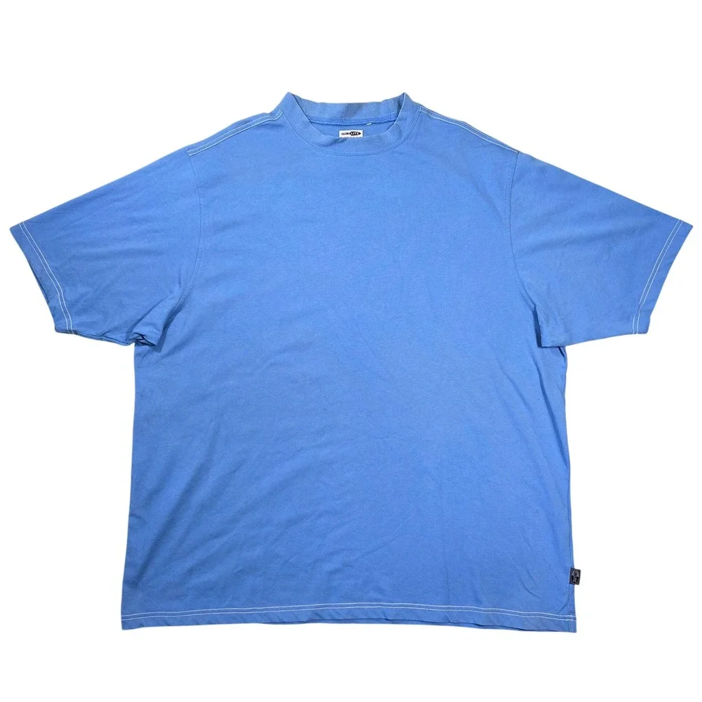 Adidas Men Climalite Stretch Shirt Blue 2XL Short Sleeve 2008 Vintage Athleisure